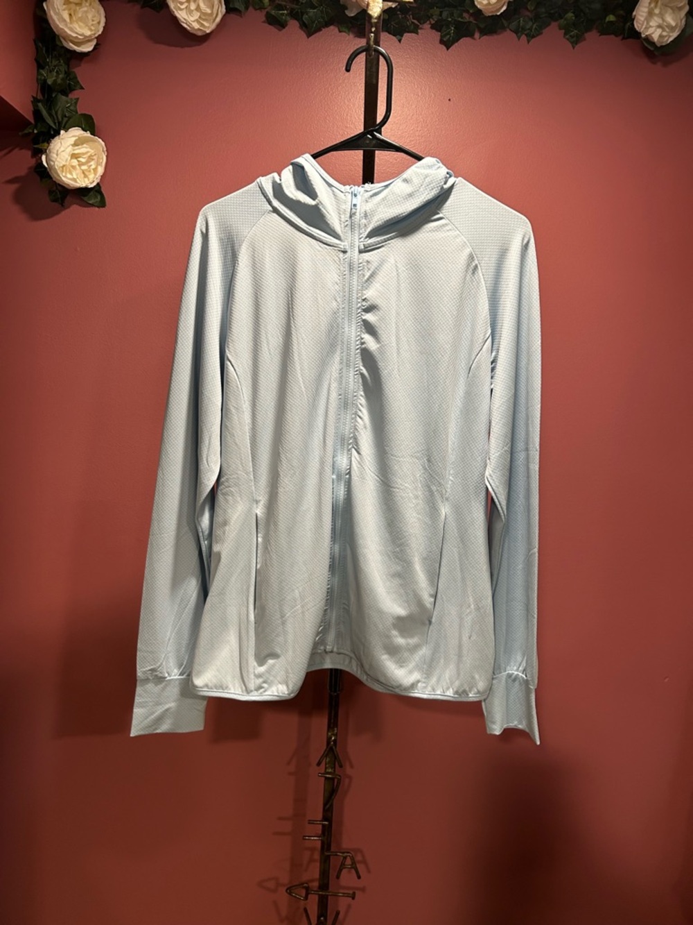 Light Blue Women's Zip-Up Hooded Jacket